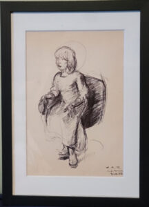 WP132　Sketch of a sitting woman /座る女性のスケッチ　¥50,000　A4判211×298