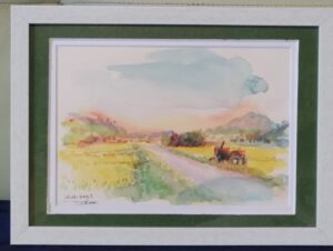 WP137　Harvest field in autumn /秋の刈田　¥50,000　A4判211×298