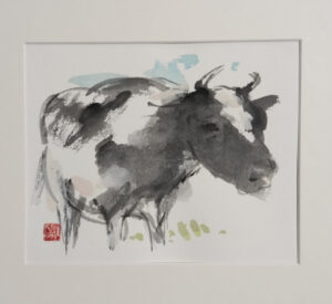 WP186　Cow figure /牛図　¥45,000　八ッ切242×303